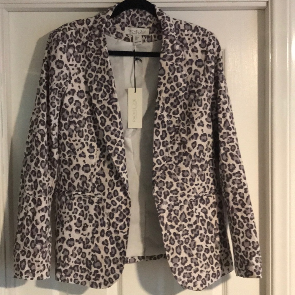 Rachel Zoe Snow Leopard Blazer L
